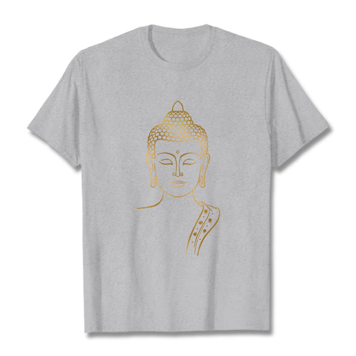 Maglietta Buddha Stones Golden Buddha in meditazione profonda - Grigio chiaro - 2XL - image 19