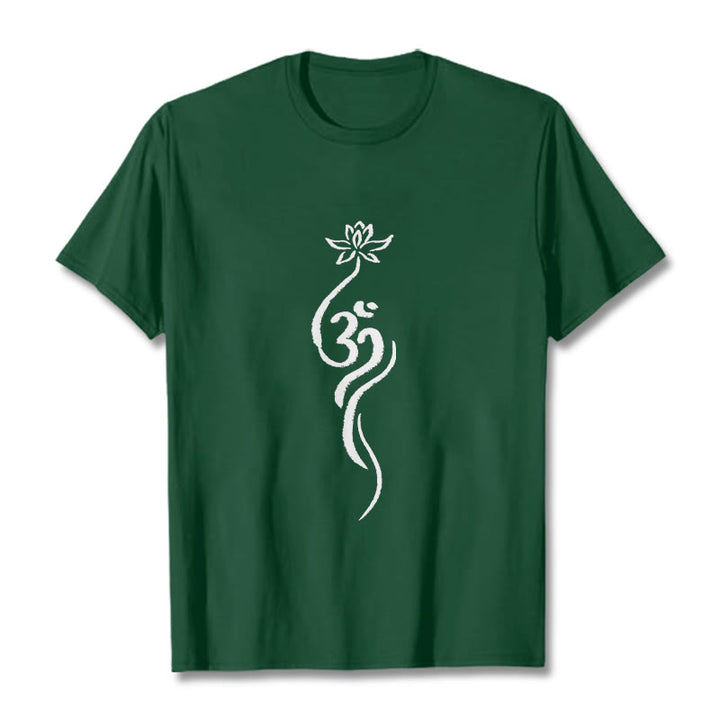 Maglietta con disegno Buddha Stones Lotus Flower Om - Verde foresta - 2XL - image 11