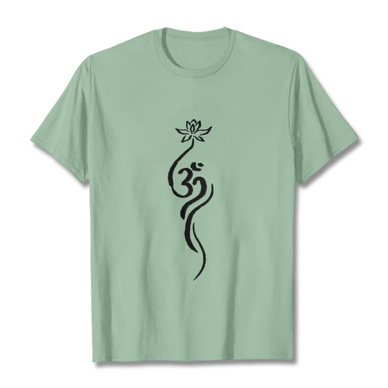Maglietta con disegno Buddha Stones Lotus Flower Om - Verde pallido - 2XL - image 15