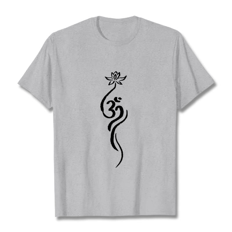 Maglietta con disegno Buddha Stones Lotus Flower Om - Grigio chiaro - 2XL - image 20