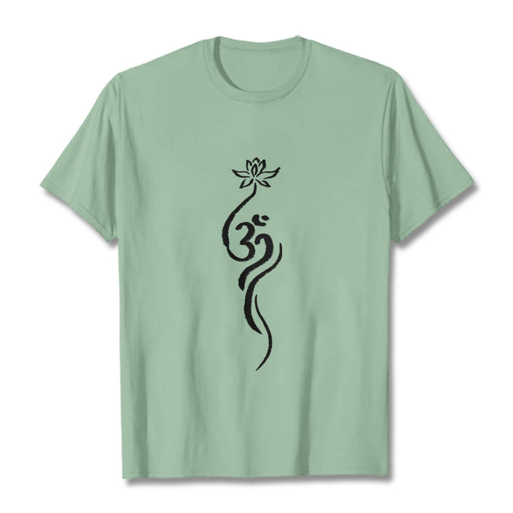Maglietta con disegno Buddha Stones Lotus Flower Om - Verde pallido - 2XL - image 14