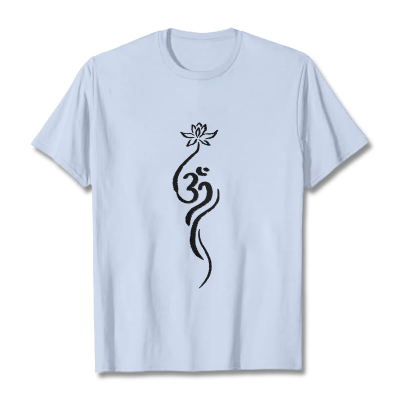 Maglietta con disegno Buddha Stones Lotus Flower Om - Ciano chiaro - 2XL - image 19