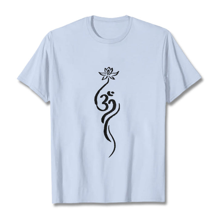 Maglietta con disegno Buddha Stones Lotus Flower Om - Ciano chiaro - 2XL - image 18