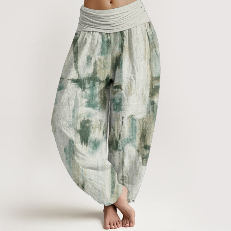 Pantaloni harem da donna in cotone con elastico in vita e motivo tie-dye con Buddha Stones - Melata - US22, UK/AU26, EU54 (6XL) - image 0