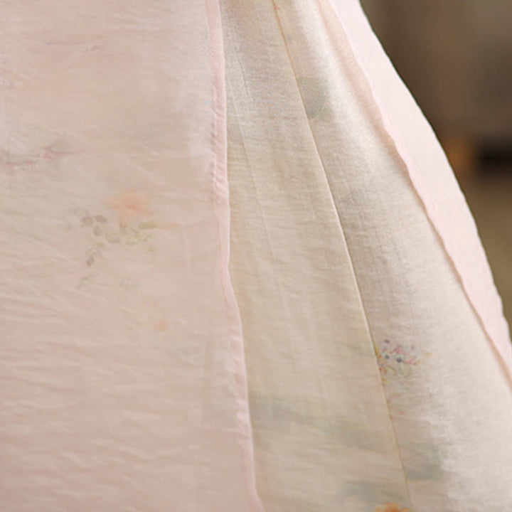 Pantaloni da donna in cotone a gamba larga con tasche, stampa vintage primaverile con motivo a piante, design a doppio strato, Buddha Stones - image 26