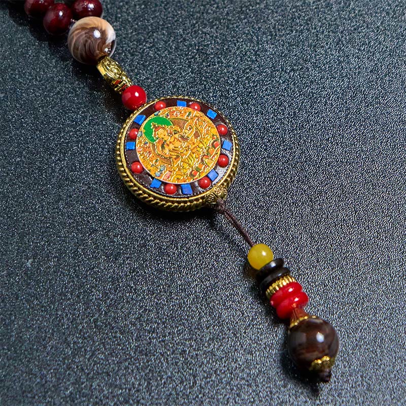 Buddha Stones di legno tibetane fatte a mano Om Mani Padme Hum Samantabhadra Bodhisattva Purezza Collana pendente - image 15
