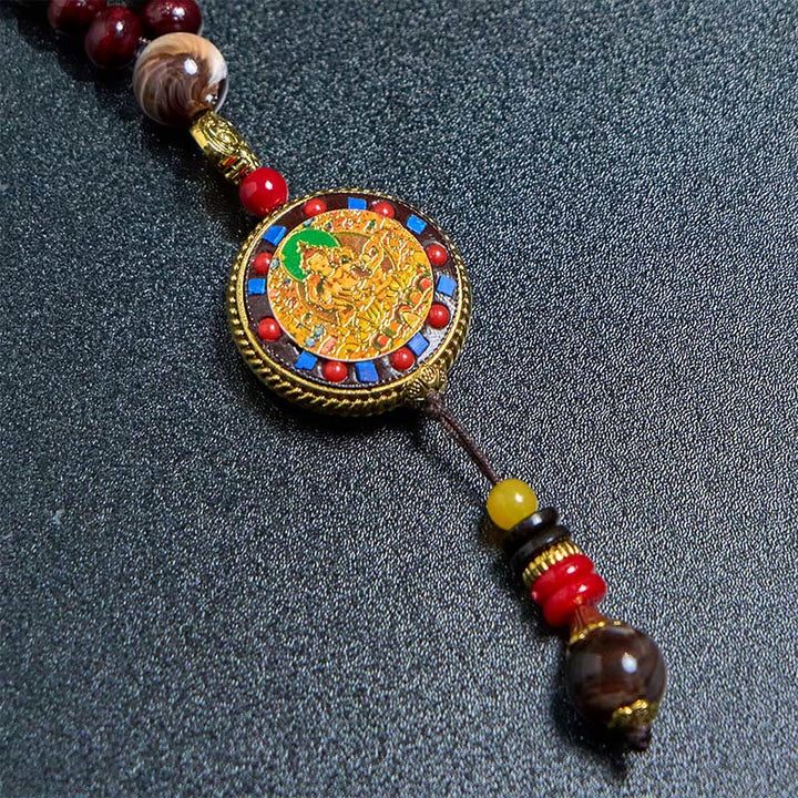 Buddha Stones di legno tibetane fatte a mano Om Mani Padme Hum Samantabhadra Bodhisattva Purezza Collana pendente - image 15