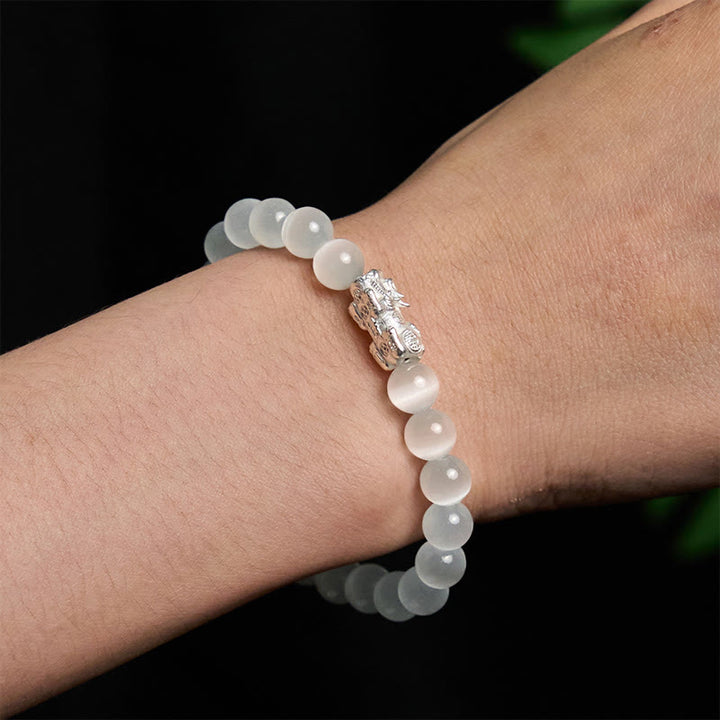 Braccialetto positivo Pixiu in argento sterling 990 Buddha Stones
