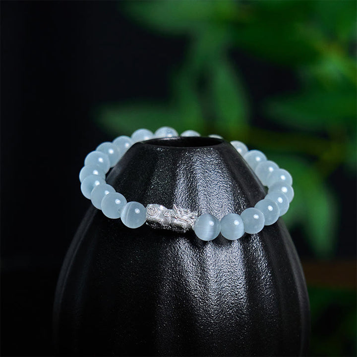 Braccialetto positivo Pixiu in argento sterling 990 Buddha Stones