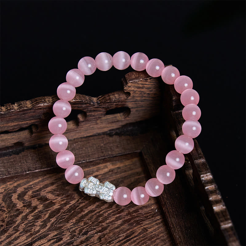 Braccialetto positivo Pixiu in argento sterling 990 Buddha Stones