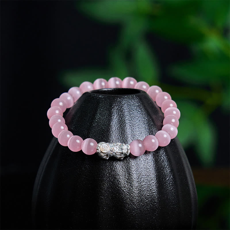 Braccialetto positivo Pixiu in argento sterling 990 Buddha Stones