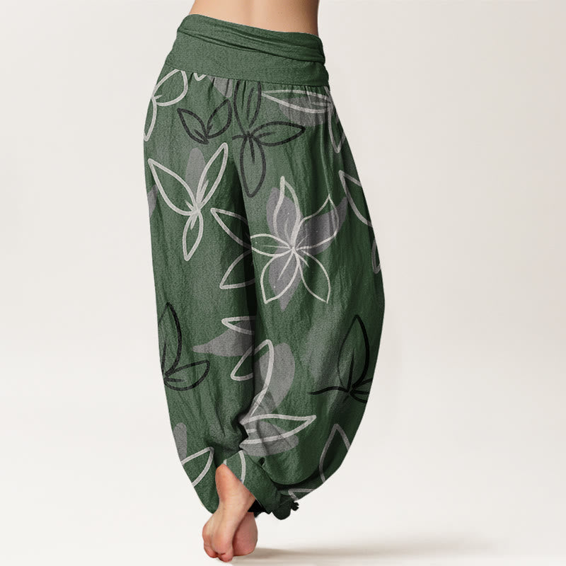 Pantaloni harem da donna con elastico in vita e motivo floreale casual Buddha Stones - image 2