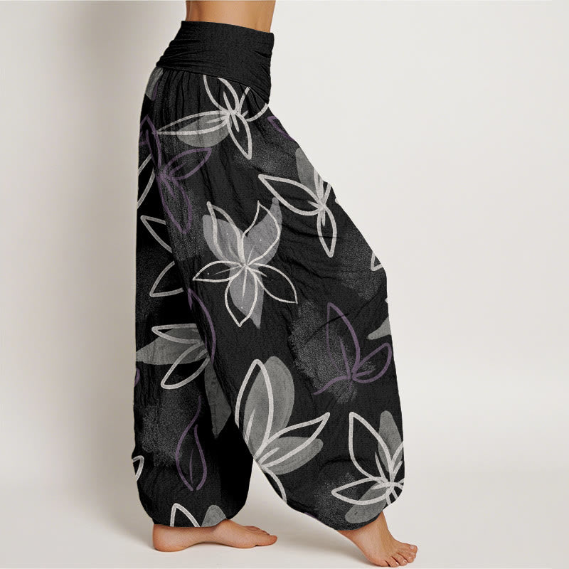 Pantaloni harem da donna con elastico in vita e motivo floreale casual Buddha Stones - image 10
