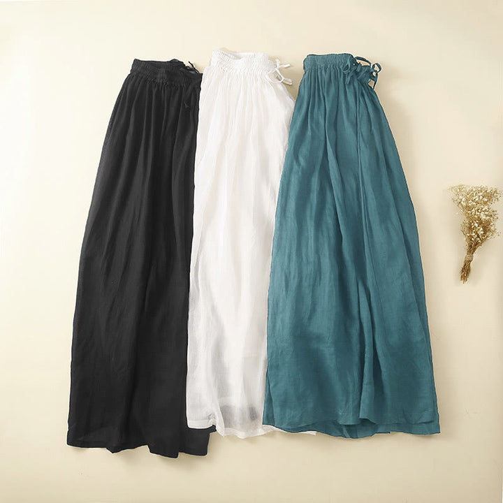 Gonna da donna con elastico in vita e lacci semplici Buddha Stones con tasche - image 1