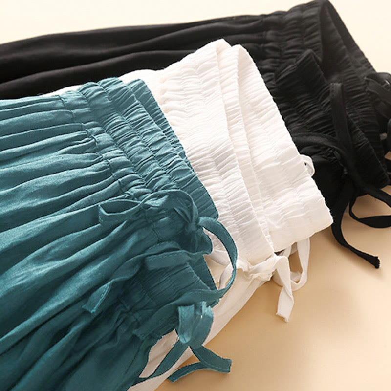 Gonna da donna con elastico in vita e lacci semplici Buddha Stones con tasche - image 22