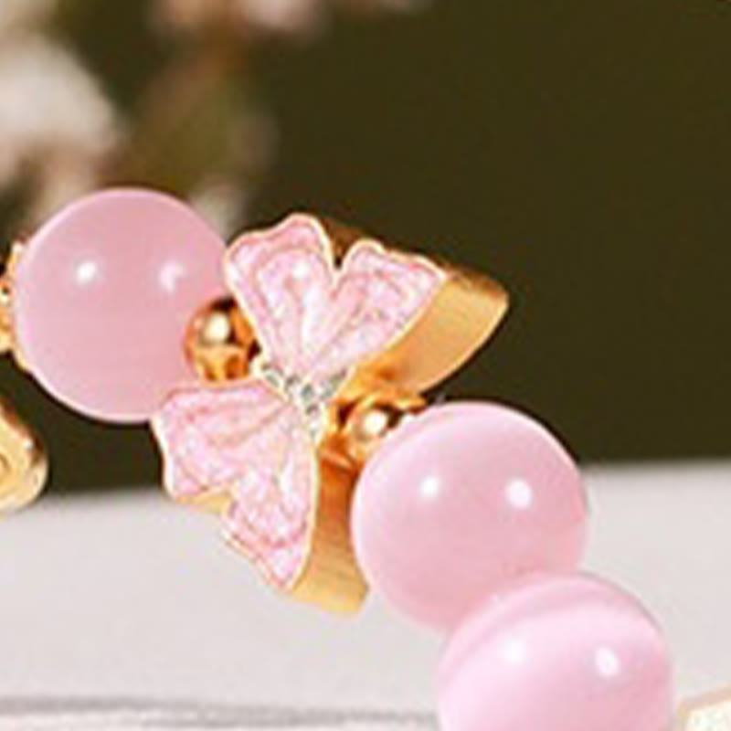 Bracciale della pace con ciondolo a forma di farfalla con occhio di gatto in argento sterling 925, giada Hetian e Buddha Stones