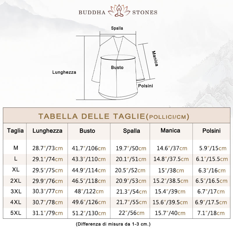 Camicia da uomo casual con scollo a V e maniche a tre quarti con Buddha Stones - image 4