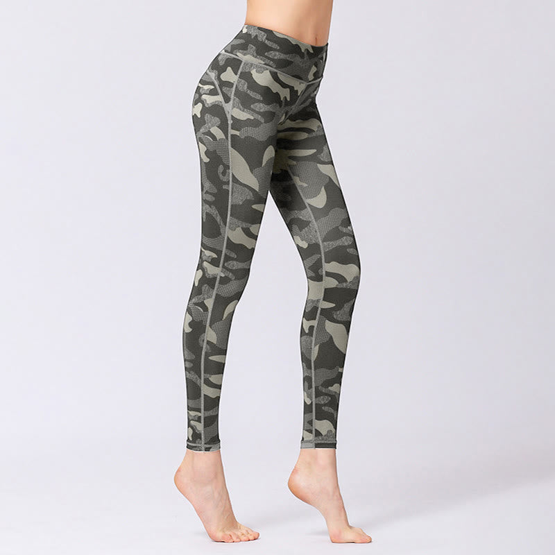Leggings da yoga a vita alta con stampa mimetica Buddha Stones Sports Fitness Yoga Pantaloni da yoga da donna - image 2