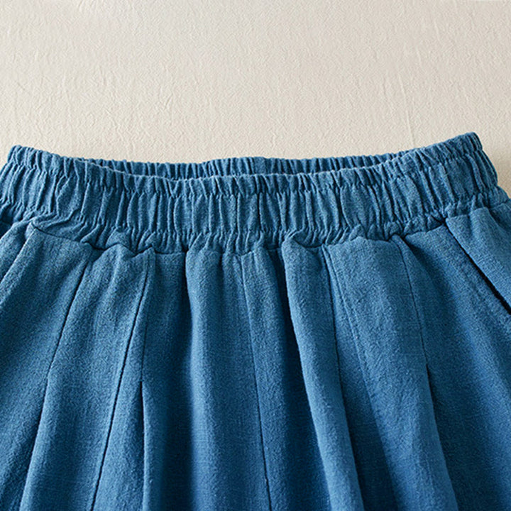 Pantaloni da donna in cotone e lino tinta unita Buddha Stones con tasche - image 19