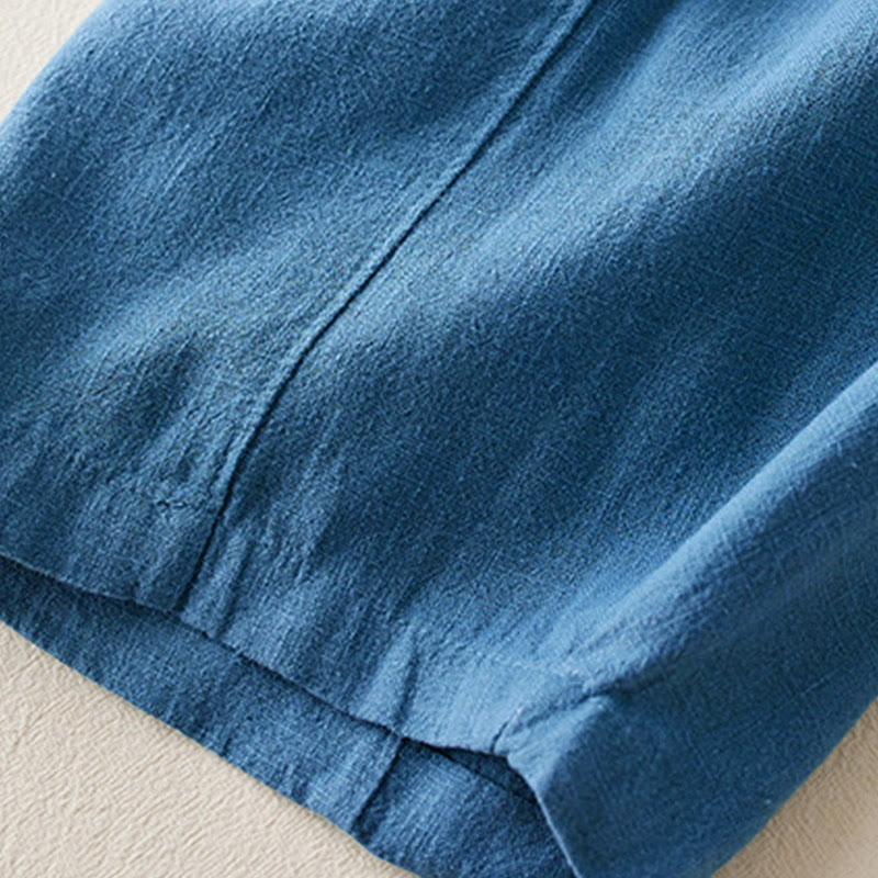 Pantaloni da donna in cotone e lino tinta unita Buddha Stones con tasche - image 20