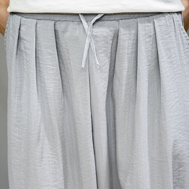 Pantaloni harem da uomo in cotone con coulisse, lunghezza caviglia , Buddha Stones Summer Plain, con tasche