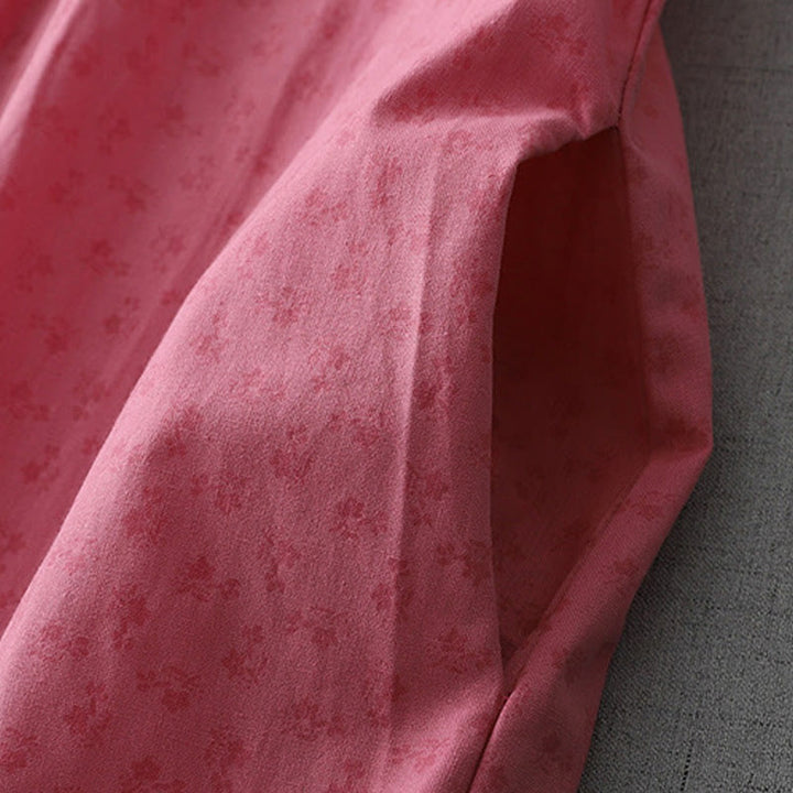 Abito midi in lino e cotone, a maniche corte, con tasche, stile casual retrò, tinta unita, con bottoni e volant, scollo rotondo , Buddha Stones - image 12