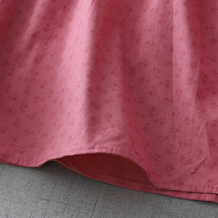 Abito midi in lino e cotone, a maniche corte, con tasche, stile casual retrò, tinta unita, con bottoni e volant, scollo rotondo , Buddha Stones - image 15