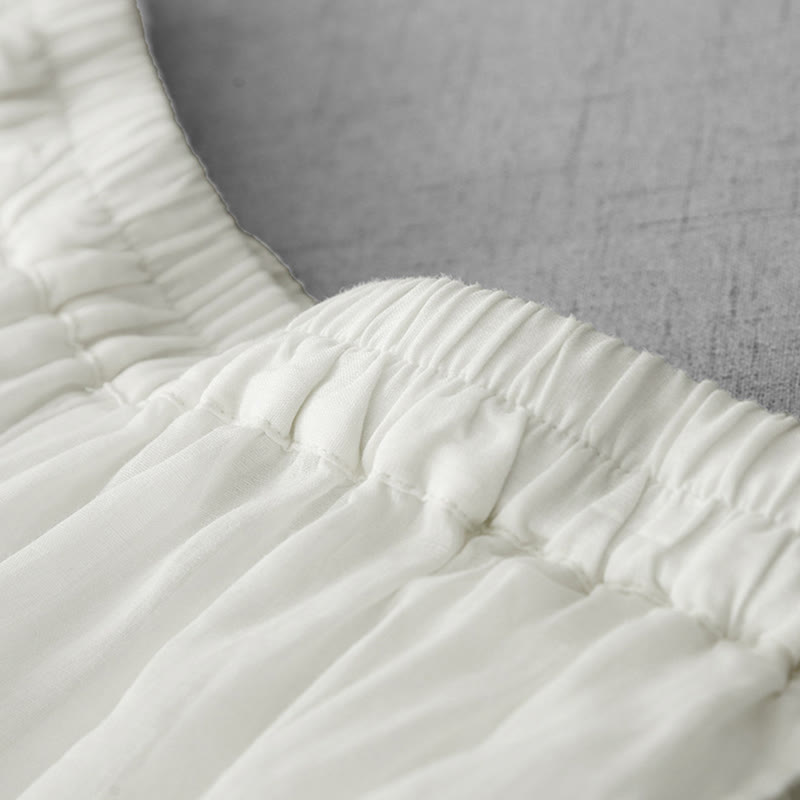 Pantaloni a gamba larga da donna in cotone con tasche, modello Buddha Stones Commute, tinta unita, con ricamo in pizzo - image 2