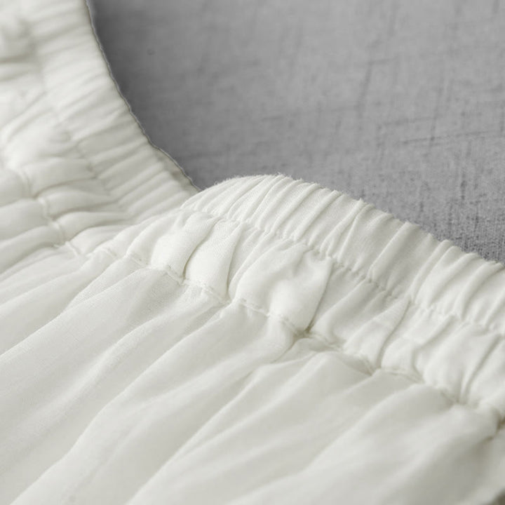 Pantaloni a gamba larga da donna in cotone con tasche, modello Buddha Stones Commute, tinta unita, con ricamo in pizzo - image 2