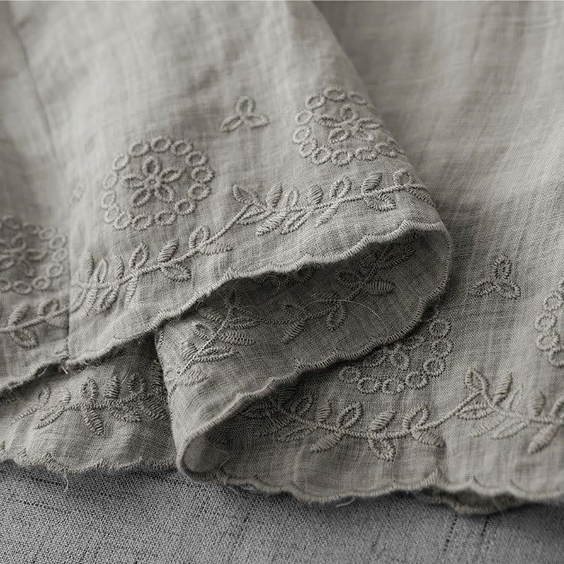 Pantaloni a gamba larga da donna in cotone con tasche, modello Buddha Stones Commute, tinta unita, con ricamo in pizzo - image 13