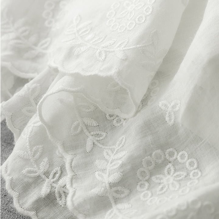 Pantaloni a gamba larga da donna in cotone con tasche, modello Buddha Stones Commute, tinta unita, con ricamo in pizzo - image 6