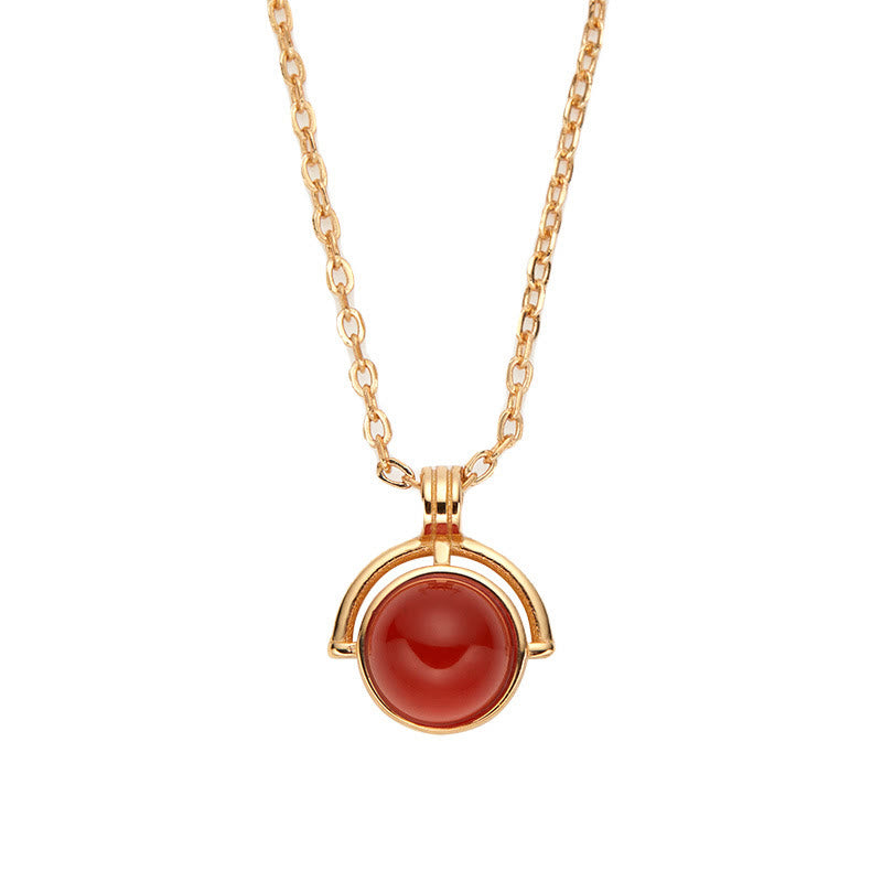 Collana con ciondolo "Confidence" in argento sterling 925, Buddha Stones, agata rossa, occhio di tigre, acquamarina, pietra di luna - image 2