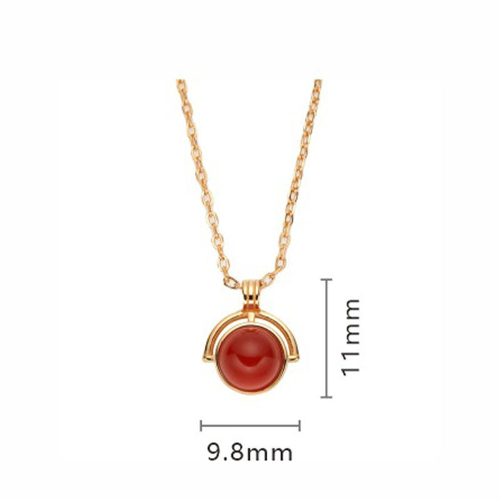 Collana con ciondolo "Confidence" in argento sterling 925, Buddha Stones, agata rossa, occhio di tigre, acquamarina, pietra di luna - image 3