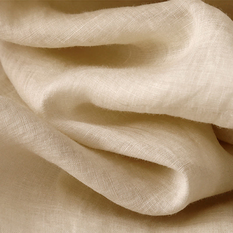 Pantaloni da donna in cotone a gamba larga con tasche, lunghezza alla caviglia, con coulisse e ricamo tinta unita Buddha Stones Commute - image 3