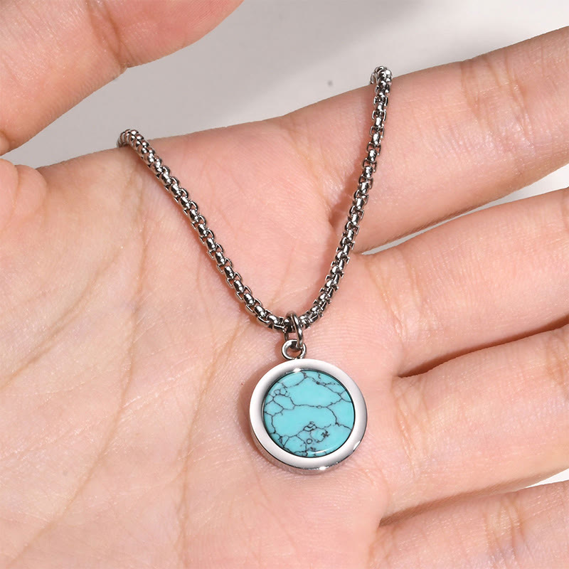 Collana con ciondolo di purificazione in acciaio al titanio, Buddha Stones, pietra naturale, turchese, occhio di tigre, lazurite, lapislazzuli, malachite - image 14