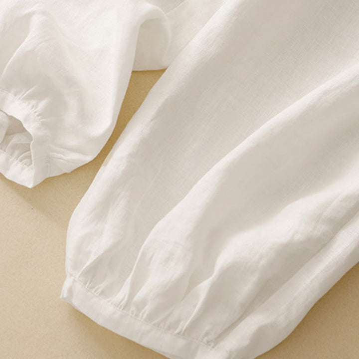 Pantaloni da donna Buddha Stones Summer Commute in cotone alla caviglia, con tasche, colore puro
