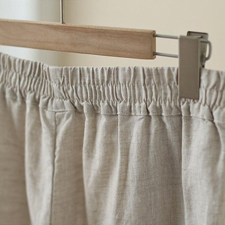 Pantaloni da donna in cotone a gamba larga con tasche, modello Buddha Stones Commute, modello retrò in pizzo semplice patchwork, lunghezza 7-8 - image 4