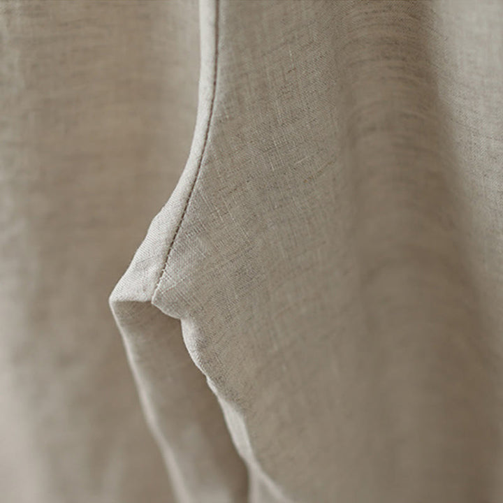 Pantaloni da donna in cotone a gamba larga con tasche, modello Buddha Stones Commute, modello retrò in pizzo semplice patchwork, lunghezza 7-8 - image 9