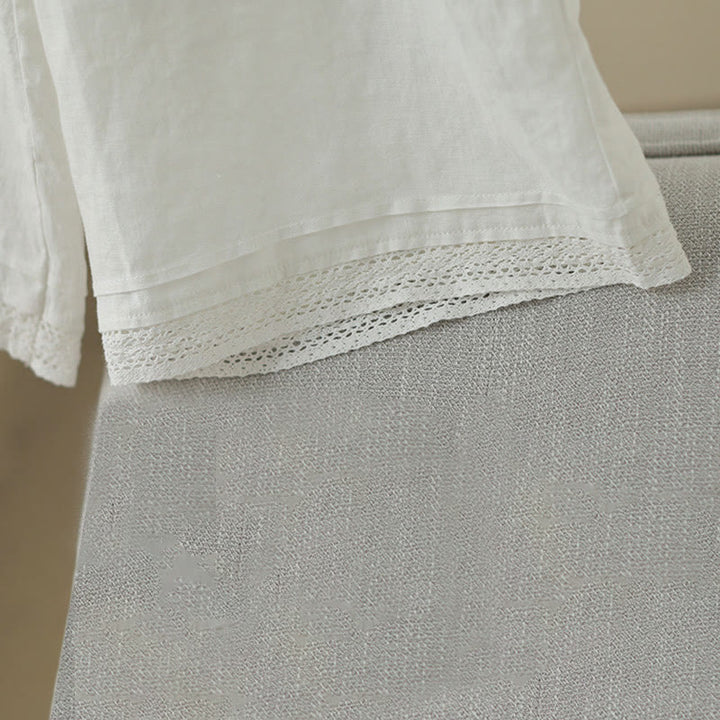 Pantaloni da donna in cotone a gamba larga con tasche, modello Buddha Stones Commute, modello retrò in pizzo semplice patchwork, lunghezza 7-8 - image 22