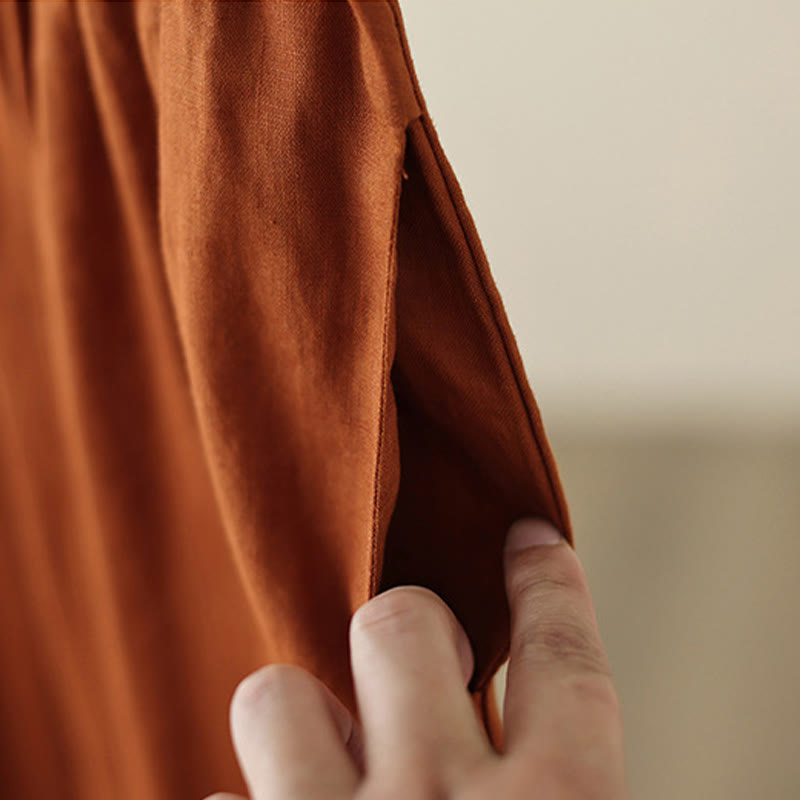 Pantaloni da donna in cotone a gamba larga con tasche, modello Buddha Stones Commute, modello retrò in pizzo semplice patchwork, lunghezza 7-8 - image 16