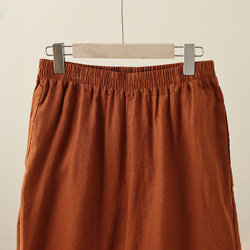 Pantaloni da donna in cotone a gamba larga con tasche, modello Buddha Stones Commute, modello retrò in pizzo semplice patchwork, lunghezza 7-8 - image 15