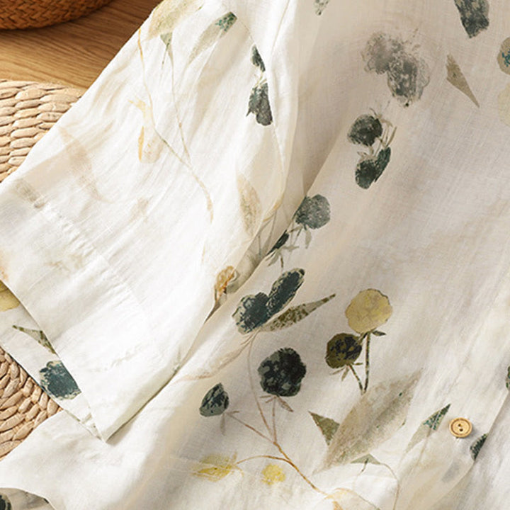 Cardigan da donna in poliestere con maniche a tre quarti, stampa di Buddha Stones , scollo a V e bottoni - image 7