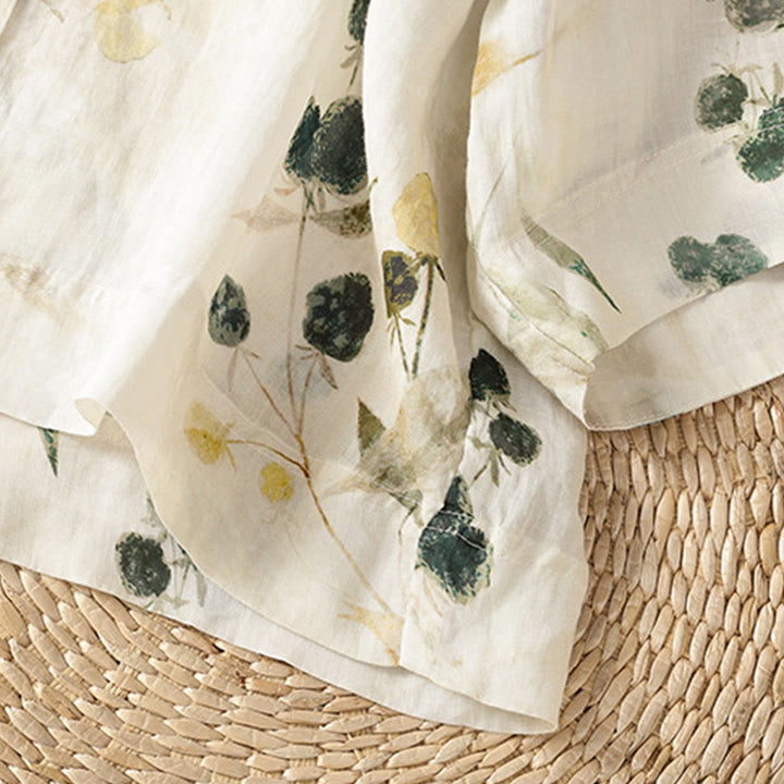 Cardigan da donna in poliestere con maniche a tre quarti, stampa di Buddha Stones , scollo a V e bottoni - image 6