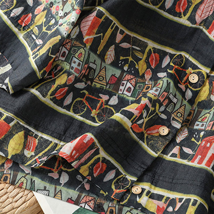 Cardigan da donna in poliestere con maniche a tre quarti, stampa di Buddha Stones , scollo a V e bottoni - image 15