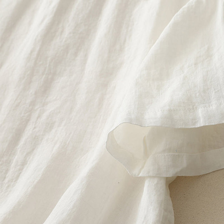 Maglietta da donna in poliestere a maniche corte con scollo rotondo e motivo Buddha Stones, semplice e con lavorazione a fili - image 6