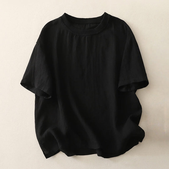 Maglietta da donna in poliestere a maniche corte con scollo rotondo e motivo Buddha Stones, semplice e con lavorazione a fili - Nero - US14, UK/AU18, EU46 (2XL) - image 8