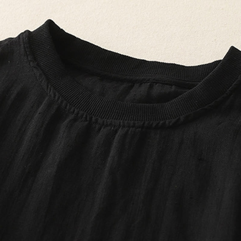 Maglietta da donna in poliestere a maniche corte con scollo rotondo e motivo Buddha Stones, semplice e con lavorazione a fili - image 9