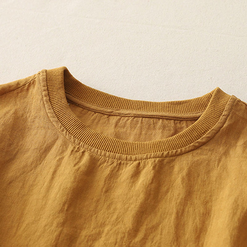 Maglietta da donna in poliestere a maniche corte con scollo rotondo e motivo Buddha Stones, semplice e con lavorazione a fili - image 13