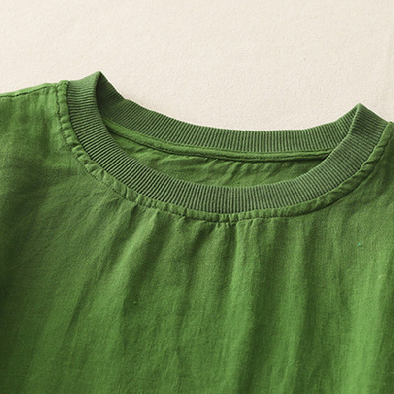 Maglietta da donna in poliestere a maniche corte con scollo rotondo e motivo Buddha Stones, semplice e con lavorazione a fili - image 17