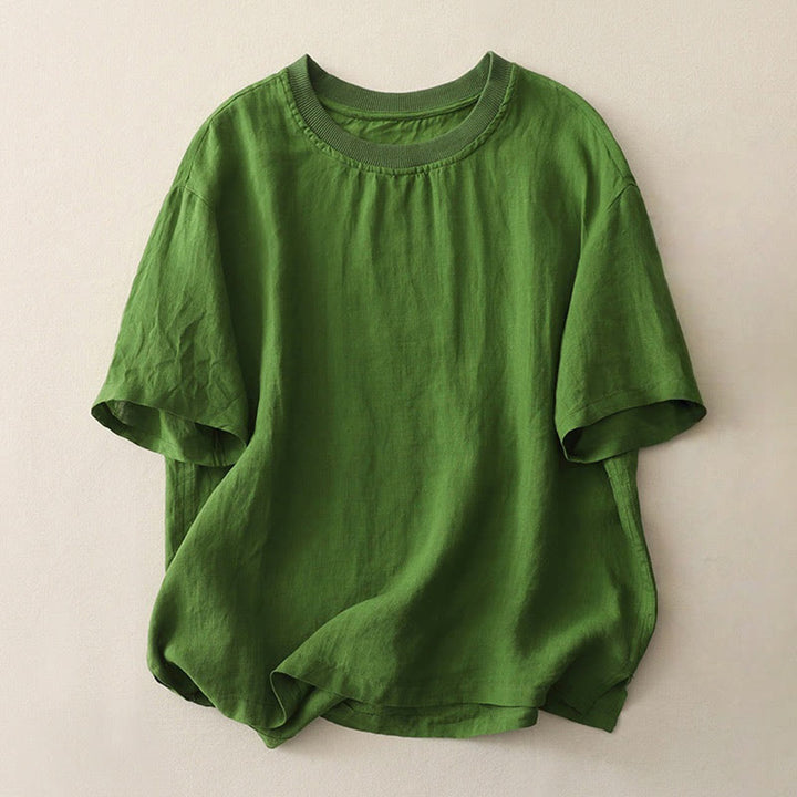 Maglietta da donna in poliestere a maniche corte con scollo rotondo e motivo Buddha Stones, semplice e con lavorazione a fili - Verde foresta - US14, UK/AU18, EU46 (2XL) - image 16